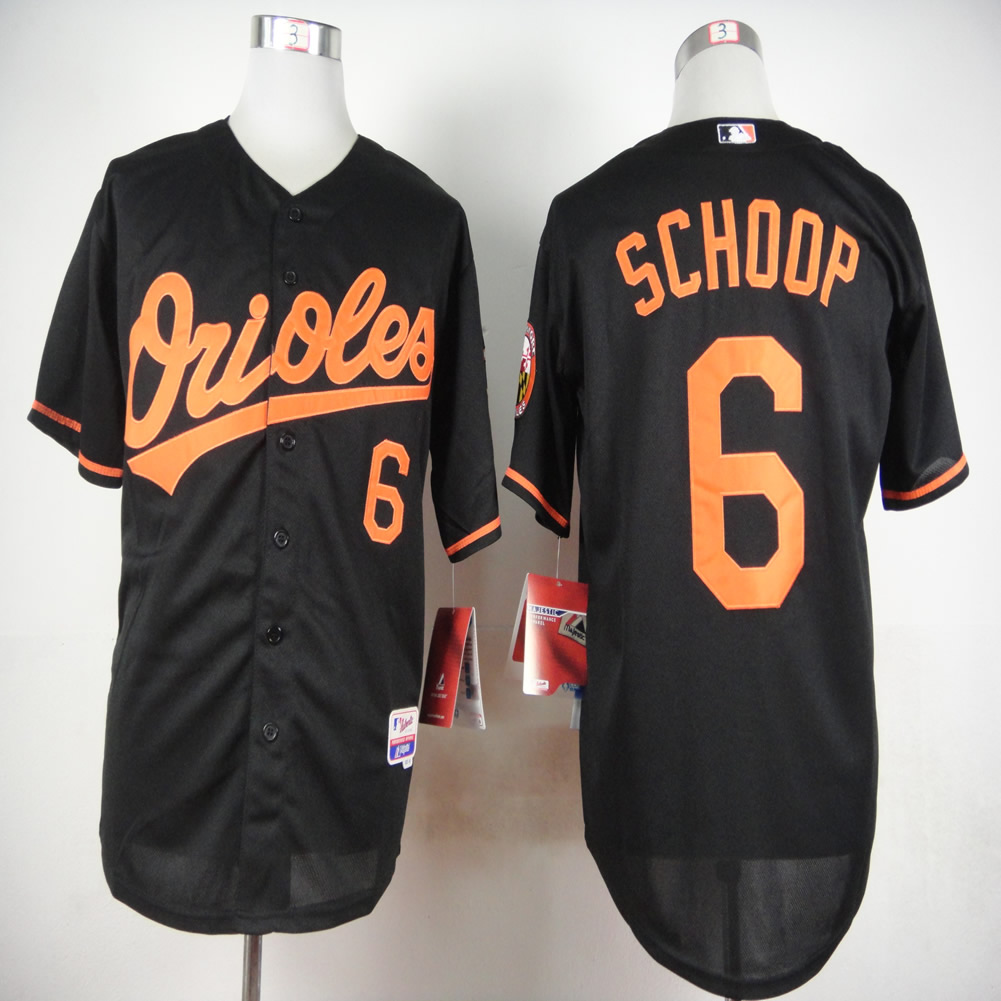 Men Baltimore Orioles #6 Schoop Black MLB Jerseys->baltimore orioles->MLB Jersey
